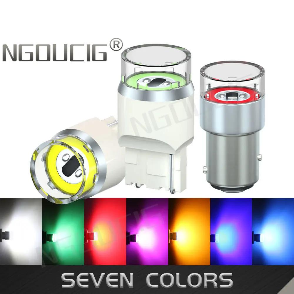 NGOUCIG Ʈ ڵ 1156 1157, T20 12V 24V 7443 7440 P21W BAY15D ÷ BA15S P21/5W W21W LED Ʈκ ȣ  , 2 